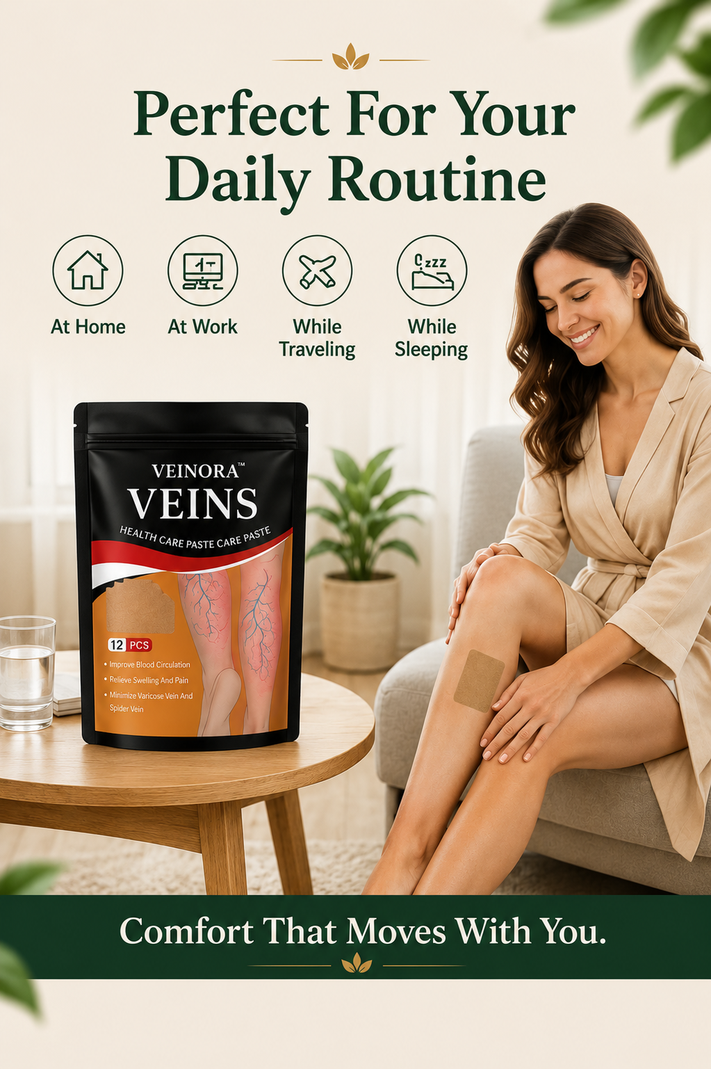 Veinora™ Spider & Varicose Vein Patches | Natural Herbal Leg Comfort Patch (12 PCS)