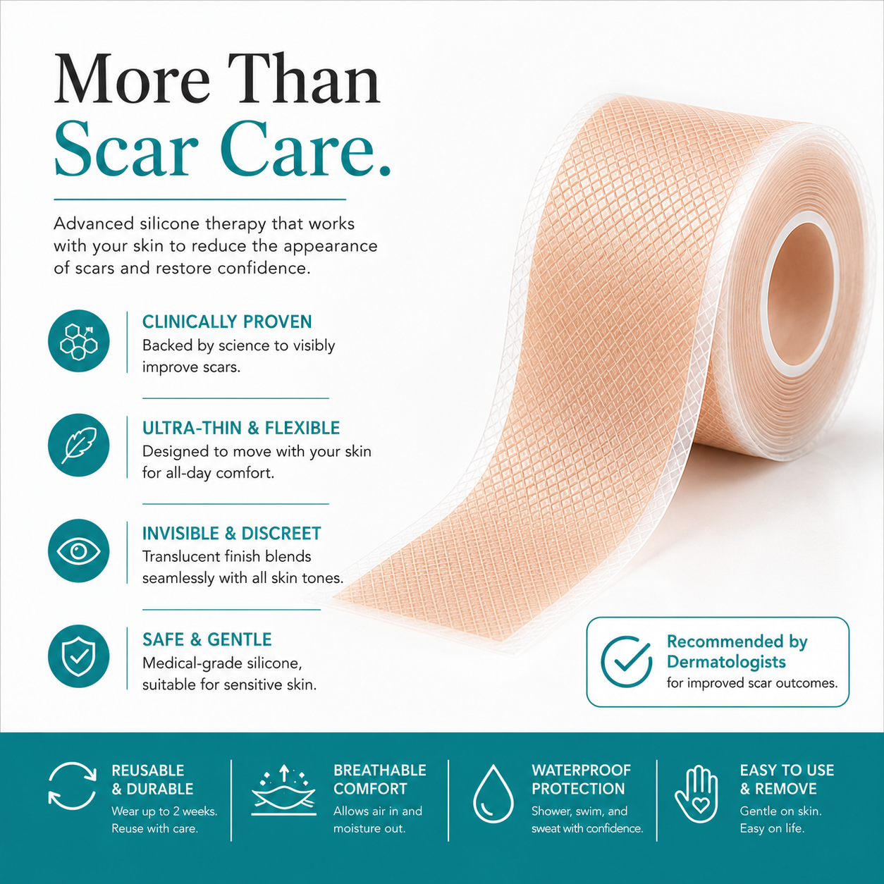 HealTape Pro- For Surgical, Burn & Acne Scars | Women & Men