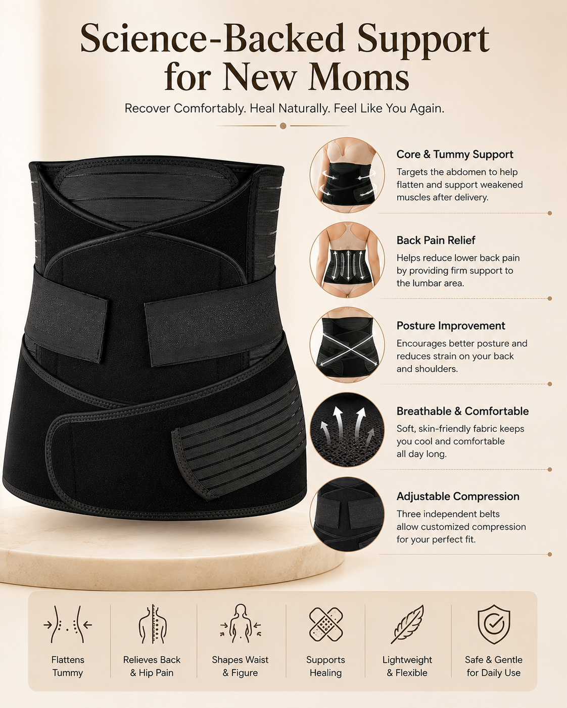 MomCare Pro™ – Post Pregnancy Belly Support Belt | After delivery
