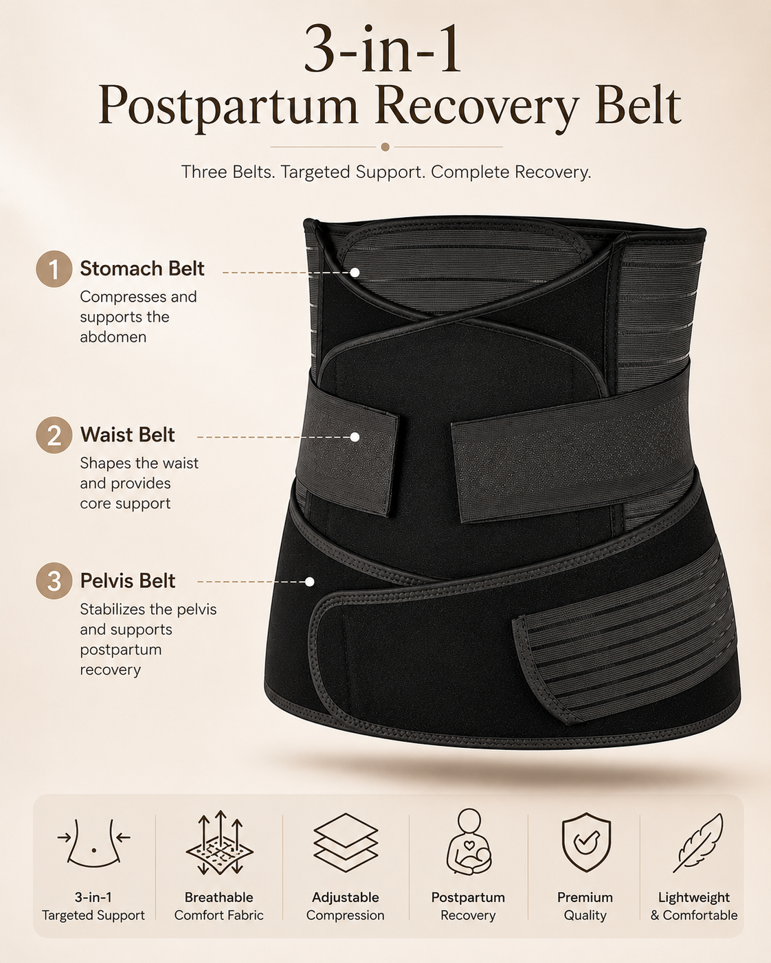 MomCare Pro™ – Post Pregnancy Belly Support Belt | After delivery